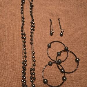 Simply Vera Vera Wang Black Pearl Necklace Set